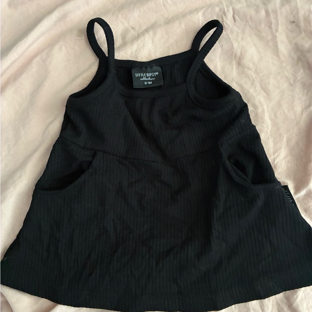 Little Bipsy Black Ribbed Tank Dress